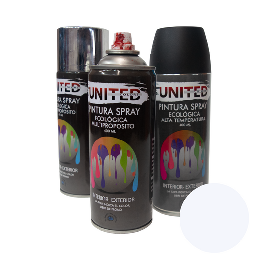 Pintura en Aerosol Blanco Brillante 400ml UNITED