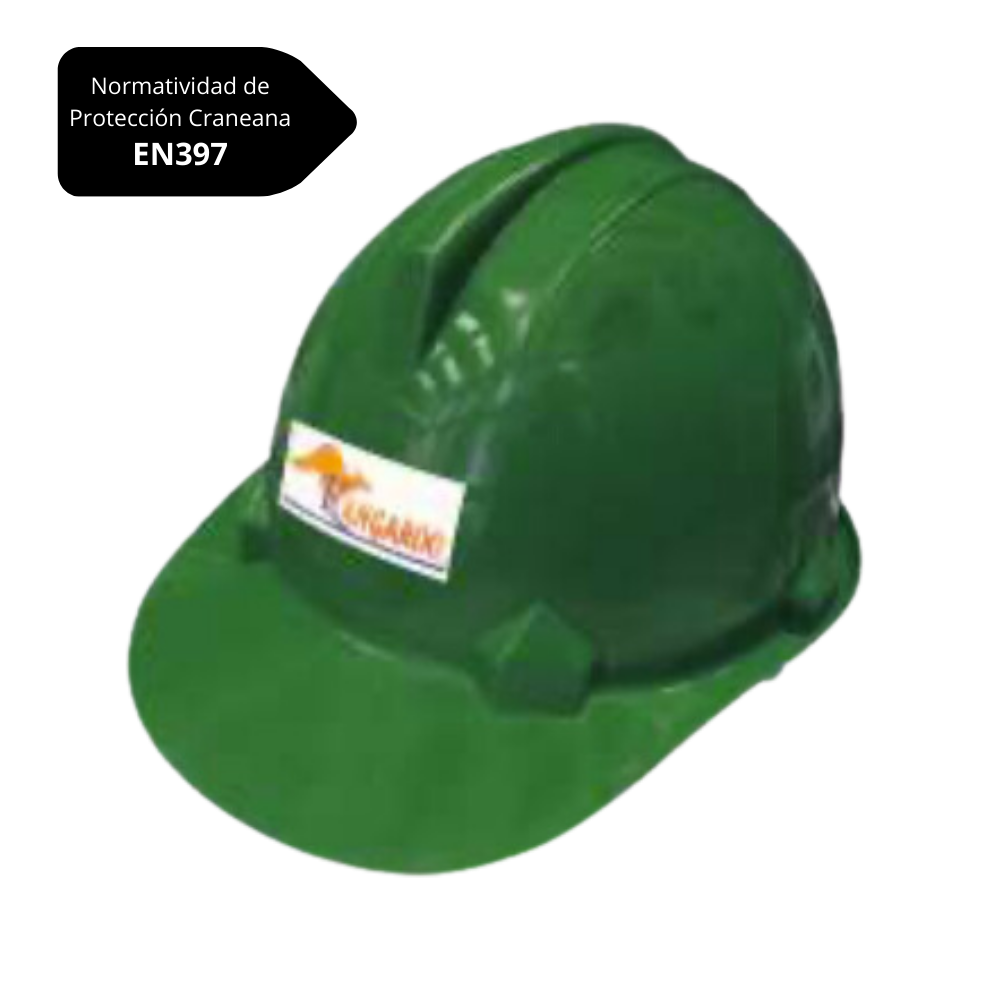 Casco Verde con Barbuquejo Norma EN397 KANGAROO