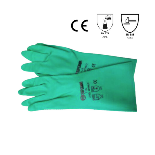 Guante De Nitrilo Verde Talla XL (Par) - SUPERIOR