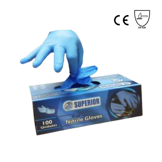 Guante Nitrilo Azul Caja x 100 Talla M - SUPERIOR