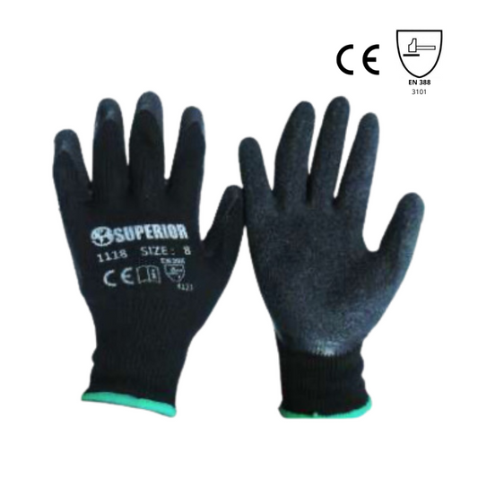 Guante de Nylon Negro con Capa Látex 7" SUPERIOR