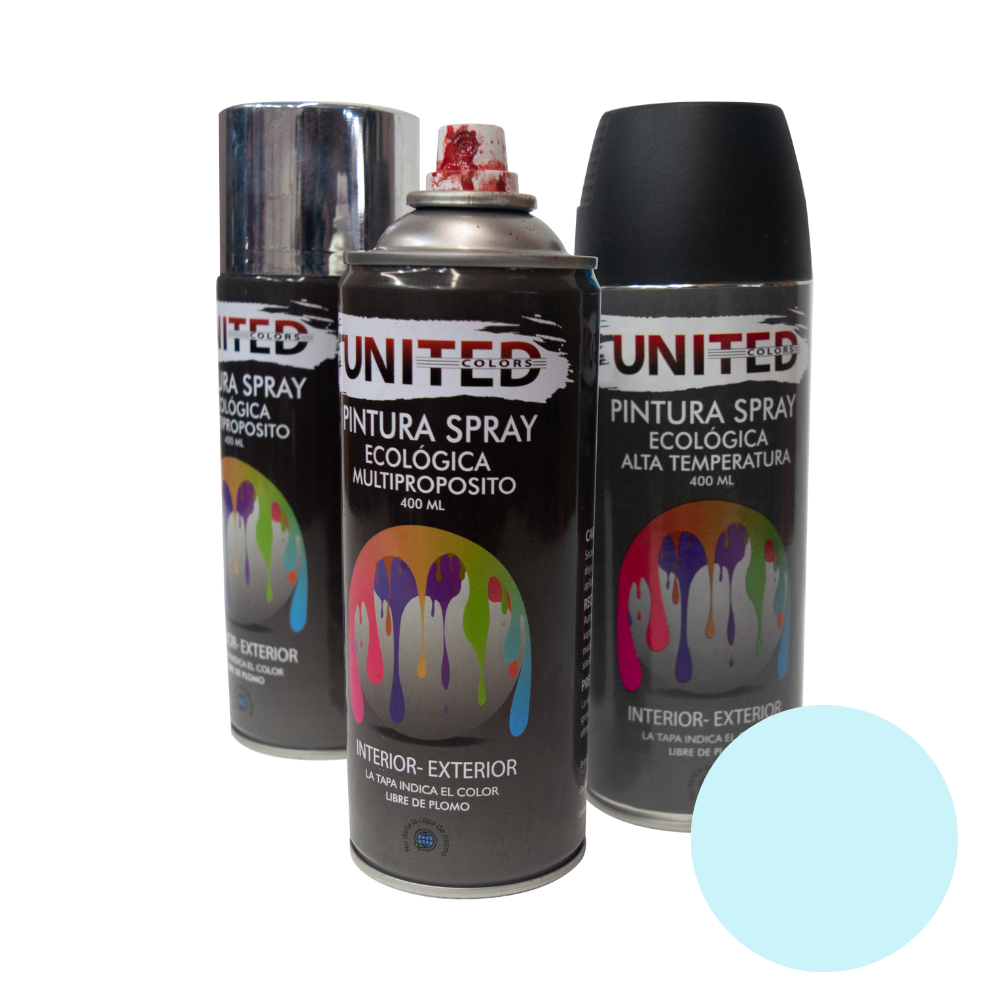 Pintura en Aerosol Azul Celeste Brillante 400ml UNITED