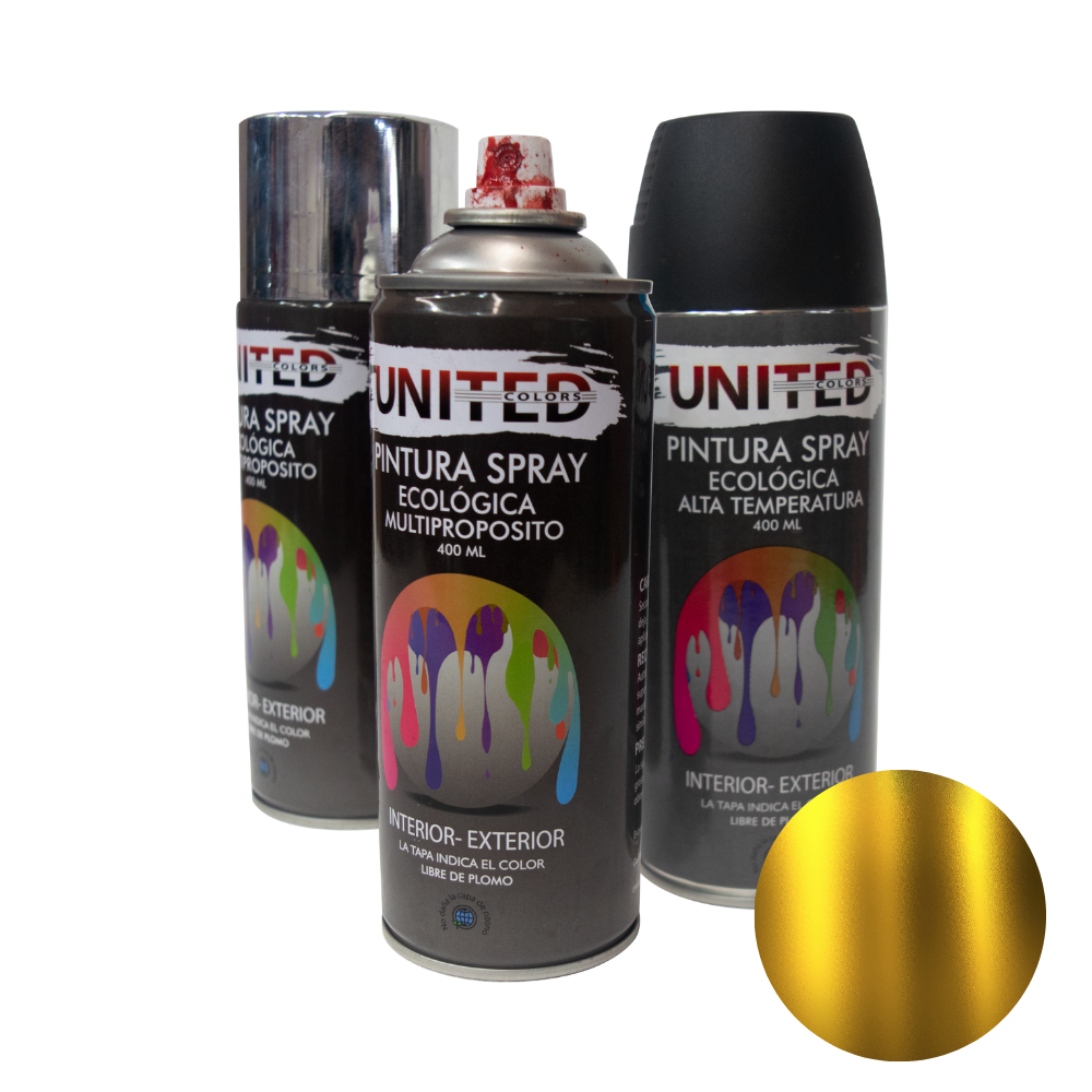 Pintura en Aerosol Dorado 400ml UNITED