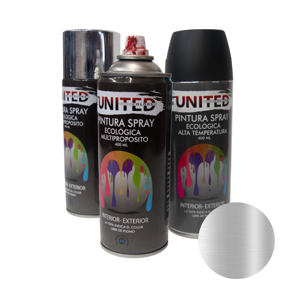 Pintura en Aerosol Plata Brillante 400ml UNITED