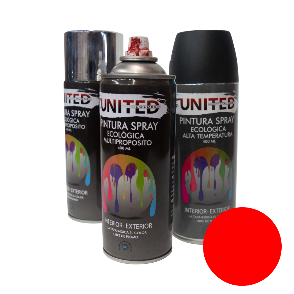 Pintura en Aerosol Rojo Fluorescente 400ml UNITED