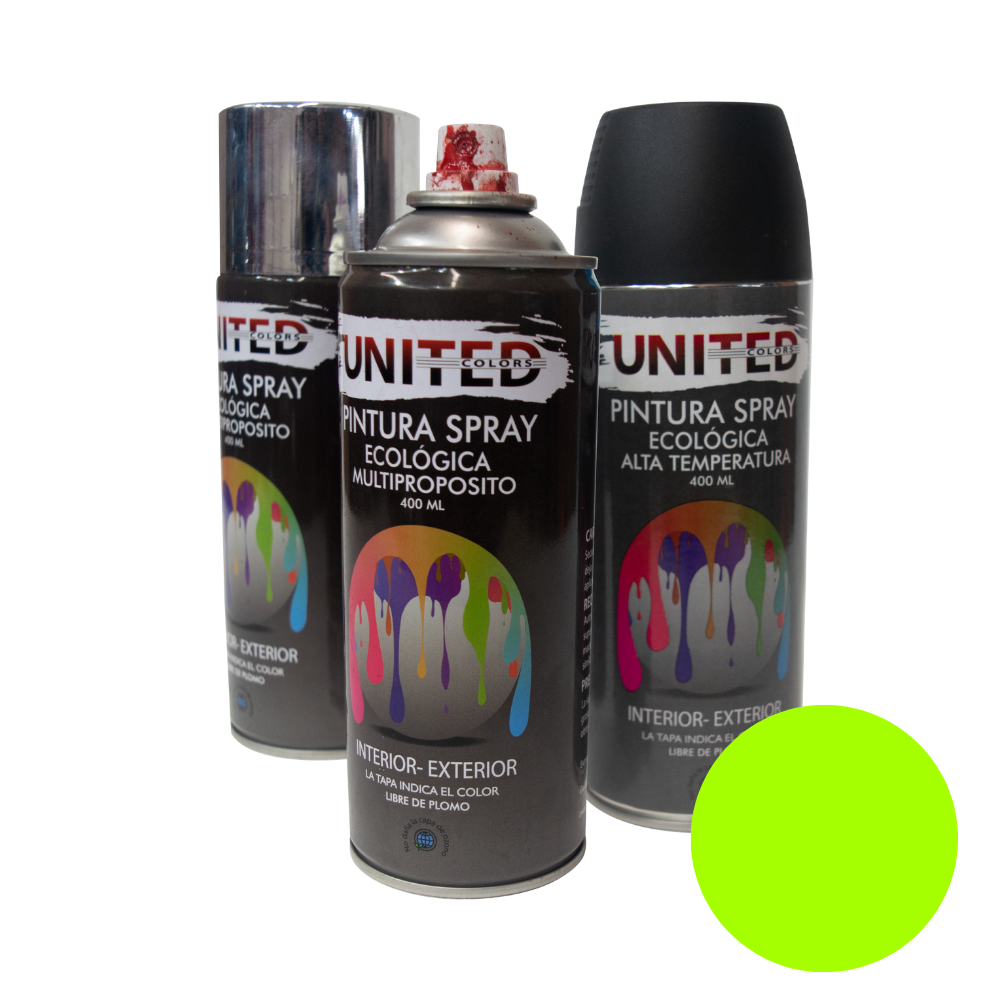 Pintura en Aerosol Verde Fluorescente 400ml UNITED