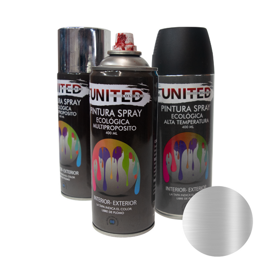 Pintura en Aerosol Plateado Mate 400ml UNITED